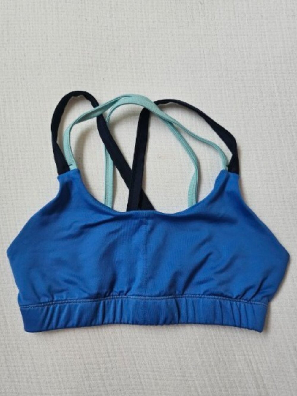 Forever 21 Sports Bra (Strappy, Blue)